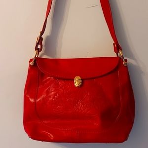 Marino Orlandi red leather vintage crossbody bag